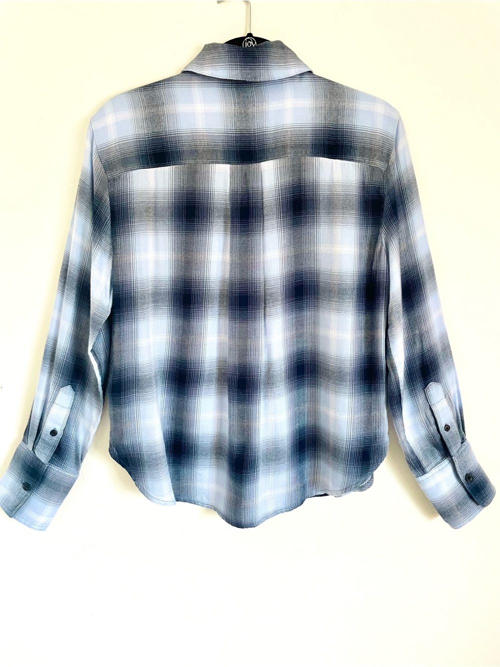 Madewell Easy Y-Neck Button-Up Shirt Size S EUC in Deep Indigo Flannel Comfy - Picture 7 of 15